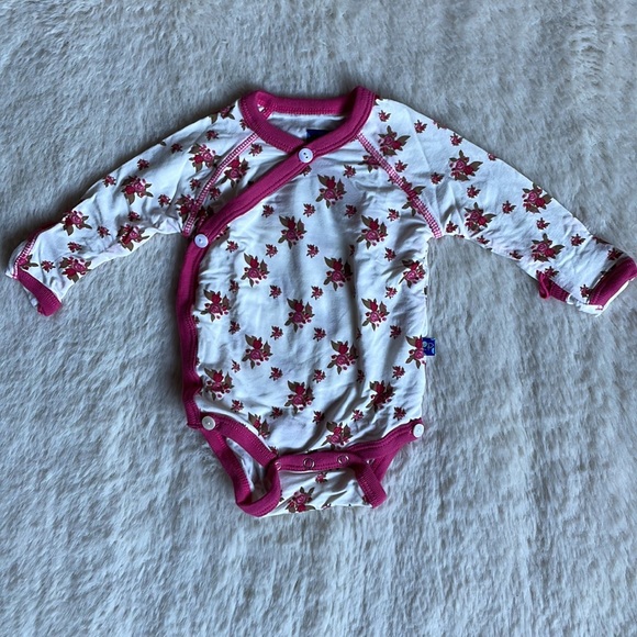 KicKee Pants | Natural Rose Trellis 3-Piece Kimono Newborn Gift Set | NB - Picture 5 of 16